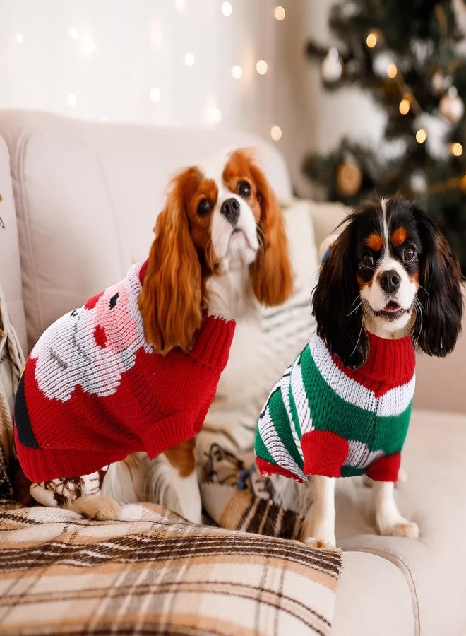 Yeyeplum 4 Pcs Puppy Christmas Sweater Dog Ugly Xmas Santa Knitted Sweater Small Dog Christmas Outfit Pet Winter Holiday Knitwear Cat Turtleneck Knitwear for Pet Kitten Puppy(M) - Image 4